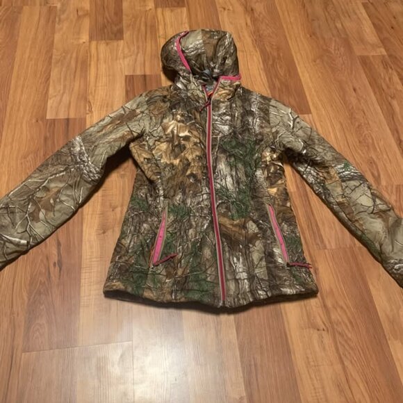 Icebreaker Camo Realtree Hooded Jacket Womens Merino Wool Full Zip small - Picture 1 of 4
